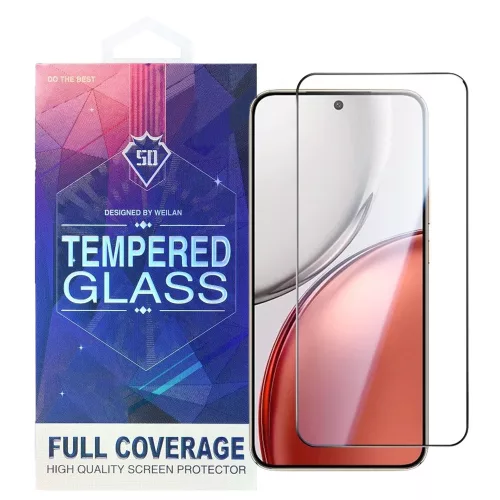Honor Magic8 Lite 5G üvegfólia – teljes képernyős, edzett, fekete keretes 5D tempered glass