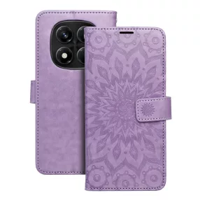   Xiaomi Redmi Note 15 4G / 5G könyvtok, fliptok, telefon tok, mágneszáras, bankkártyatartós, mandala mintás, lila, Forcell Mezzo