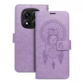   Xiaomi Redmi Note 15 Pro 5G könyvtok, fliptok, telefon tok, mágneszáras, bankkártyatartós, álomfogó mintás, lila, Forcell Mezzo