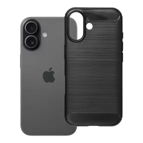   iPhone 17 szilikon tok, hátlaptok, telefon tok, karbon mintás, fekete, Carbon case