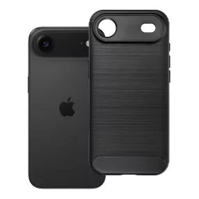   iPhone Air szilikon tok, hátlaptok, telefon tok, karbon mintás, fekete, Carbon case