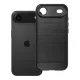 iPhone Air szilikon tok, hátlaptok, telefon tok, karbon mintás, fekete, Carbon case