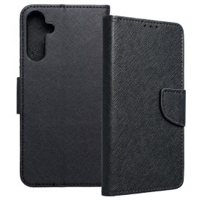   Samsung Galaxy A17 4G / A17 5G könyvtok, fliptok, telefon tok, bankkártyatartós, mágneszáras, fekete, Fancy