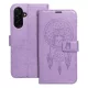 Samsung Galaxy A17 4G / A17 5G könyvtok, fliptok, telefon tok, mágneszáras, bankkártyatartós, álomfogó mintás, lila, Forcell Mezzo