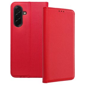   Samsung Galaxy A17 4G / A17 5G könyvtok, fliptok, telefon tok, bankkártyatartós, mágneszáras, piros, Smart Case book