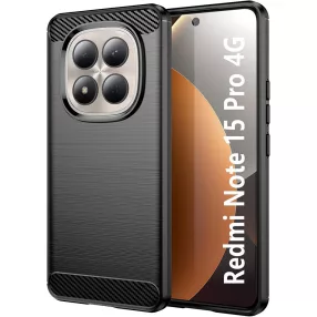   Xiaomi Redmi Note 15 Pro 4G szilikon tok, hátlaptok, telefon tok, karbon mintás, fekete, Carbon case