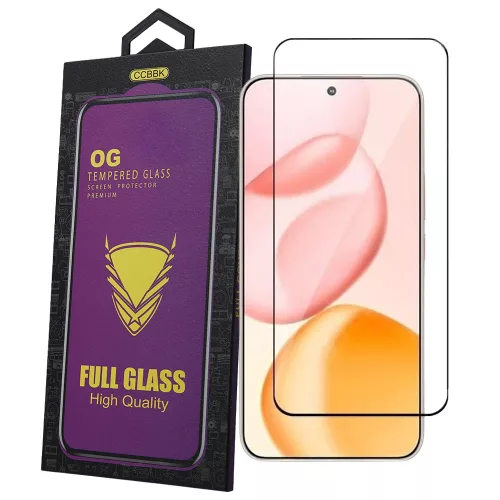 Honor 400 5G üvegfólia – 9H edzett, teljes képernyős, fekete keretes, OG Premium