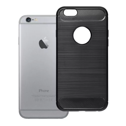 iPhone 6 / 6S szilikon tok, hátlaptok, telefon tok, karbon mintás, fekete, Carbon Case