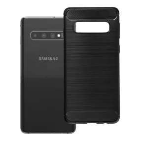   Samsung Galaxy S10 szilikon tok – karbon mintás fekete hátlaptok, Carbon Case