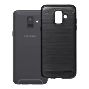   Samsung Galaxy A6 2018 szilikon tok, hátlaptok, telefon tok, karbon mintás, fekete, Carbon Case