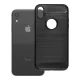 iPhone XR szilikon tok, hátlaptok, telefon tok, karbon mintás, fekete, Carbon Case