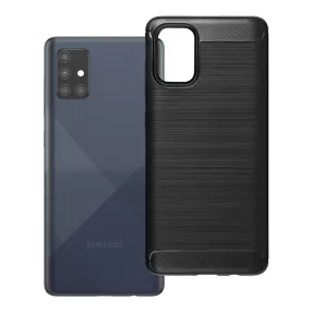   Samsung Galaxy A71 szilikon tok, hátlaptok, telefon tok, karbon mintás, fekete, Carbon case