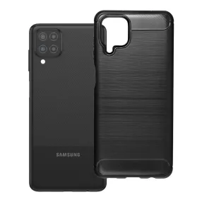   Samsung Galaxy A12 / A12 Nacho / M12 szilikon tok, hátlaptok, telefon tok, karbon mintás, fekete, Carbon case