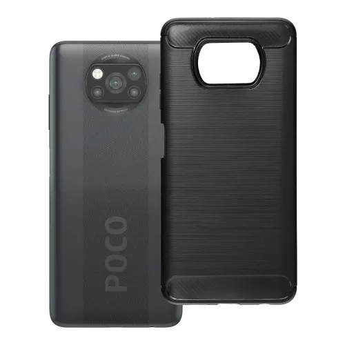 Xiaomi Poco X3 / X3 NFC / X3 Pro szilikon tok, hátlaptok, telefon tok, karbon mintás, fekete, Carbon case
