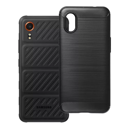 Samsung Galaxy Xcover7 5G szilikon tok, hátlaptok, telefon tok, karbon mintás, fekete, Carbon case