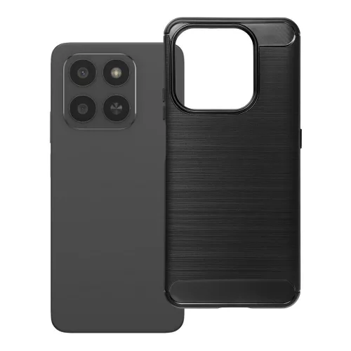 Honor 400 Smart 5G / X7d 4G szilikon tok, hátlaptok, telefon tok, karbon mintás, fekete, Carbon case