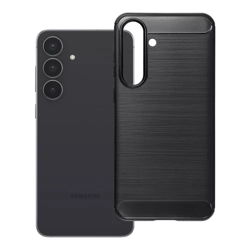 Samsung Galaxy S25 FE 5G szilikon tok – karbon mintás fekete hátlaptok, Carbon Case