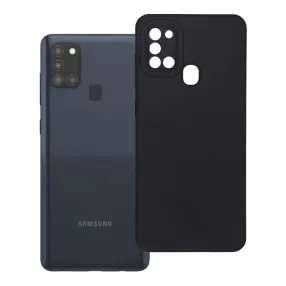   Samsung Galaxy A21s szilikon tok – kameravédős, matt fekete hátlaptok, Matt Case