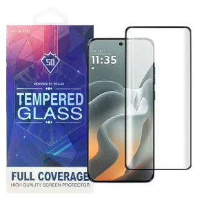   Motorola Edge 70 Fusion 5G üvegfólia – hajlított, teljes kijelzős, 9H edzett, fekete keretes, 5D