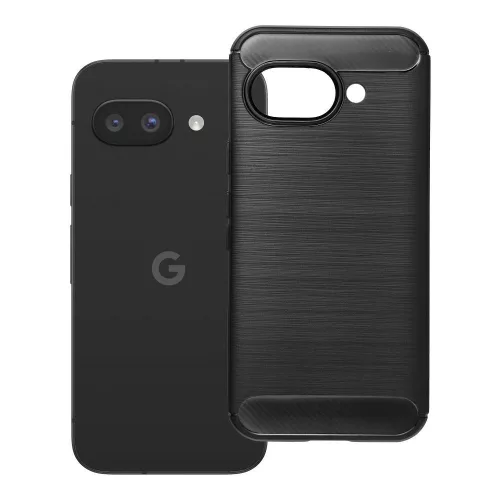 Google Pixel 9a szilikon tok, hátlaptok, telefon tok, karbon mintás, fekete, Carbon case