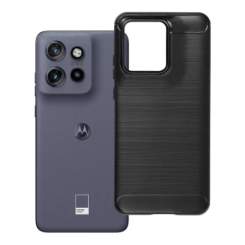 Motorola Edge 50 Neo 5G / Edge 60 Neo 5G szilikon tok, hátlaptok, telefon tok, karbon mintás, fekete, Carbon case