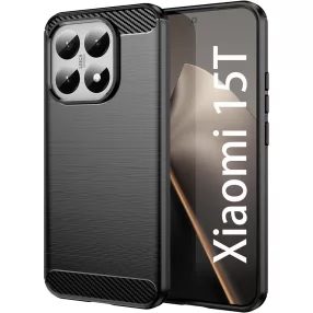   Xiaomi 15T 5G szilikon tok, hátlaptok, telefon tok, karbon mintás, fekete, Carbon case 2.0