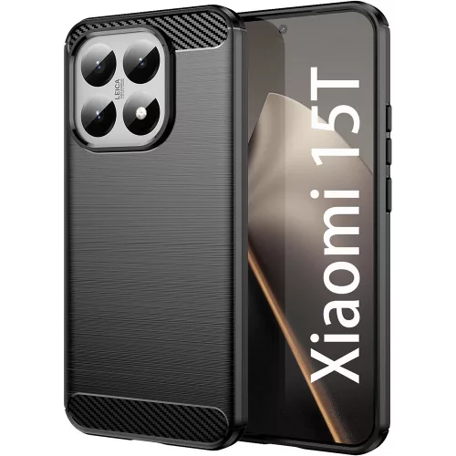 Xiaomi 15T 5G szilikon tok, hátlaptok, telefon tok, karbon mintás, fekete, Carbon case 2.0