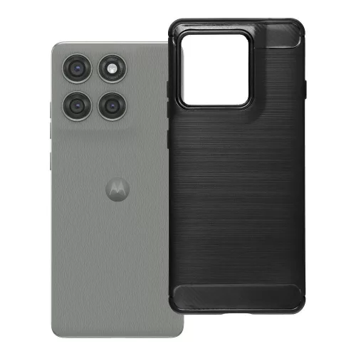 Motorola Edge 60 Pro 5G szilikon tok, hátlaptok, telefon tok, karbon mintás, fekete, Carbon case