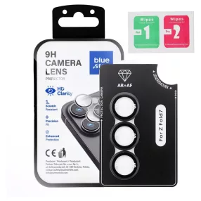   Samsung Galaxy Z Fold7 5G kamera lencsevédő üveg – 9H edzett, 3D, fekete, felhelyező kerettel, Blue Star Easy Install
