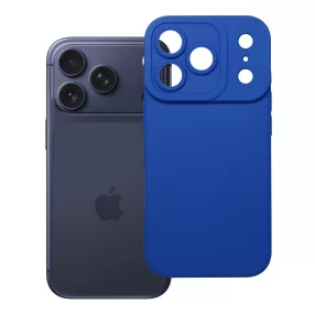   iPhone 18 Pro / 17 Pro szilikon tok – kameravédős, matt kék hátlaptok, Matt Case