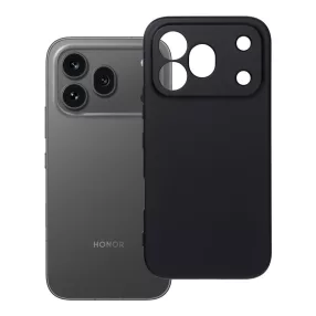   Honor 600 Pro 5G szilikon tok, hátlaptok, telefon tok, velúr belsővel, matt, fekete, Silicone