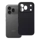 Honor 600 Pro 5G szilikon tok – kameravédős, matt fekete hátlaptok velúr belsővel, Silicone