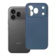 Honor 600 Pro 5G szilikon tok – kameravédős, matt kék hátlaptok velúr belsővel, Silicone