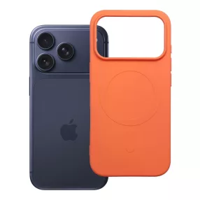   iPhone 18 Pro / 17 Pro MagSafe szilikon tok – matt narancssárga hátlaptok velúr belsővel, Silicone Mag Cover