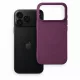 iPhone 18 Pro Max / 17 Pro Max MagSafe szilikon tok – matt sötét cseresznyeszínű hátlaptok velúr belsővel, Silicone Mag Cover