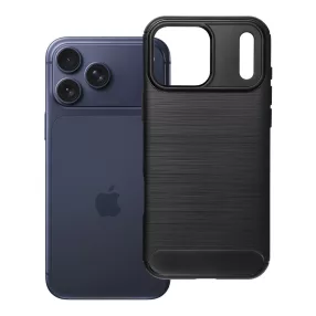   iPhone 18 Pro Max / 17 Pro Max szilikon tok – karbon mintás fekete hátlaptok, Carbon 2.0