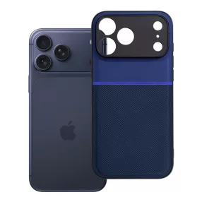   iPhone 18 Pro Max / 17 Pro Max tok – kameravédős, elegáns texturált kék hibrid hátlaptok, Noble Case