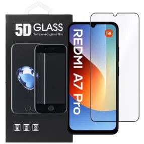   Xiaomi Redmi A7 Pro üvegfólia – teljes kijelzős, 9H edzett, fekete keretes, 5D