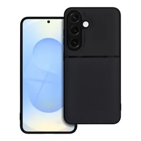   Samsung Galaxy S26 FE 5G / S25 FE 5G tok – kameravédős, elegáns texturált fekete hibrid hátlaptok, Noble Case