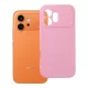 Honor 600 5G szilikon tok – kameravédős, matt púderrózsaszín hátlaptok velúr belsővel, Silicone