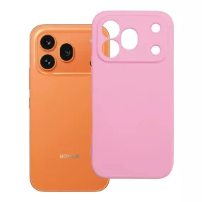   Honor 600 Pro 5G szilikon tok – kameravédős, matt púderrózsaszín hátlaptok velúr belsővel, Silicone