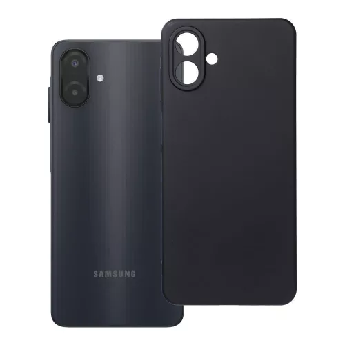 Samsung Galaxy A08 / A07 szilikon tok – matt fekete hátlaptok velúr belsővel, Silicon