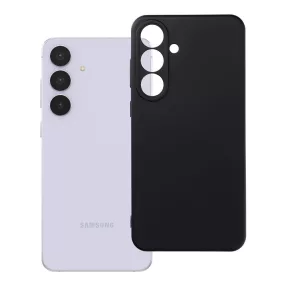   Samsung Galaxy S26 FE 5G / S25 FE 5G szilikon tok – kameravédős, matt fekete hátlaptok velúr belsővel, Silicone