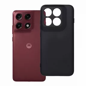   Motorola Edge 70 Pro 5G szilikon tok – kameravédős, matt fekete hátlaptok velúr belsővel, Silicone