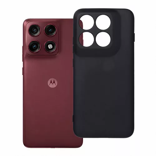 Motorola Edge 70 Pro 5G szilikon tok – kameravédős, matt fekete hátlaptok velúr belsővel, Silicone