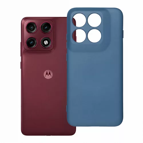 Motorola Edge 70 Pro 5G szilikon tok – kameravédős, matt kék hátlaptok velúr belsővel, Silicone