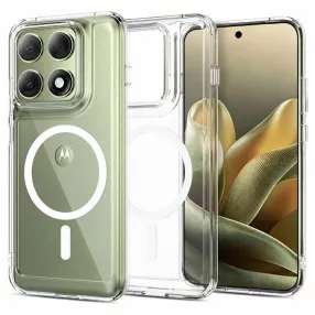   Motorola Edge 70 Pro 5G MagSafe tok – átlátszó hibrid hátlaptok megerősített sarkokkal, Clear Mag Cover (MID)
