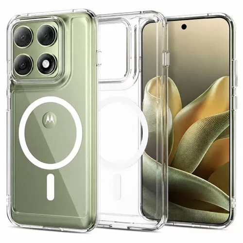 Motorola Edge 70 Pro 5G MagSafe tok – átlátszó hibrid hátlaptok megerősített sarkokkal, Clear Mag Cover (MID)