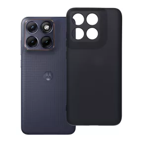   Motorola Edge 70 Fusion 5G szilikon tok – kameravédős, matt fekete hátlaptok velúr belsővel, Silicone