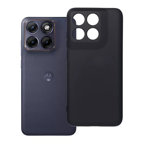 Motorola Edge 70 Fusion 5G szilikon tok – kameravédős, matt fekete hátlaptok velúr belsővel, Silicone
